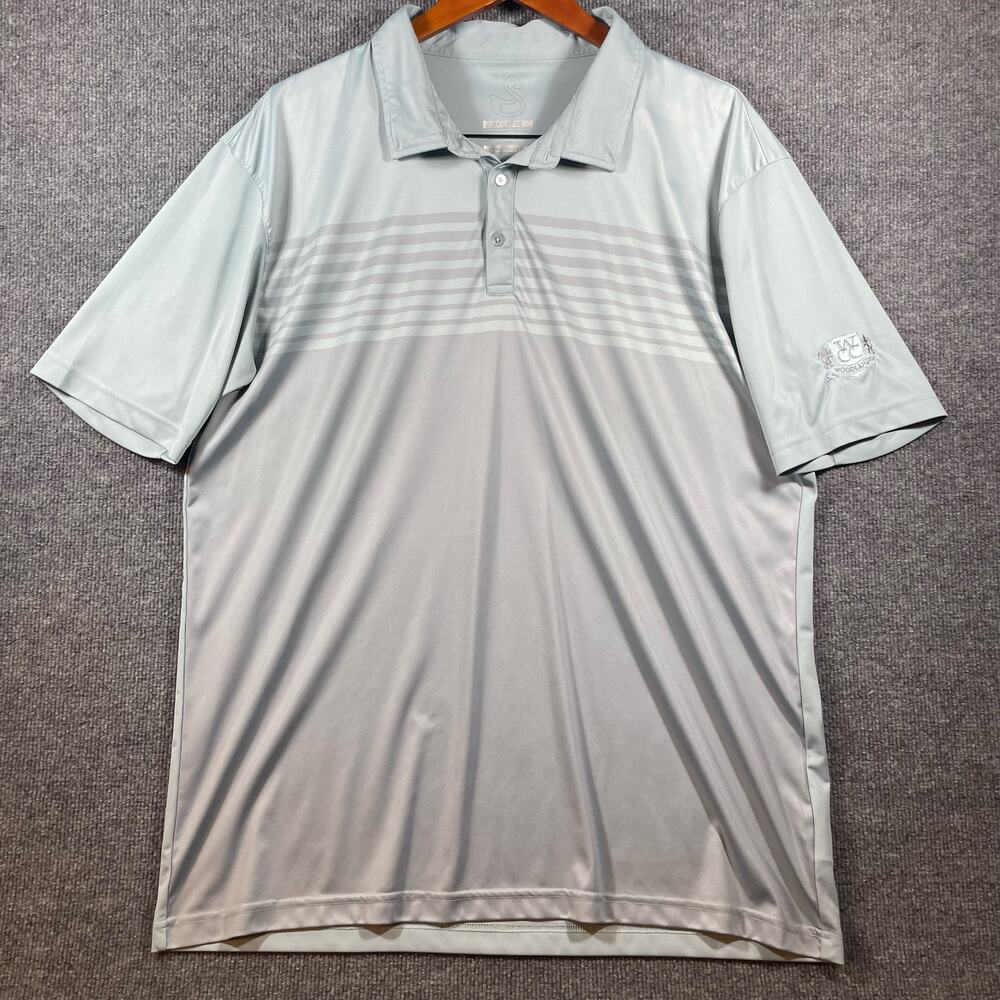Swannies Polo Golf Shirt Men's 2XL Blue/Green Short Sleeve Casual Stretch